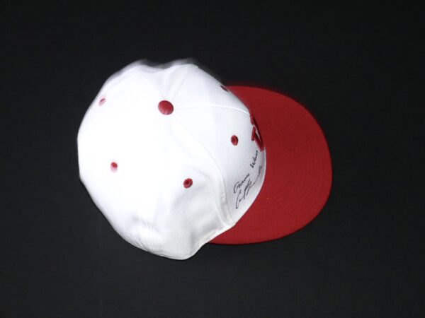 Cade Bunnell Game Worn & Signed Official White & Red Indiana Hoosiers Adidas Climalite Hat