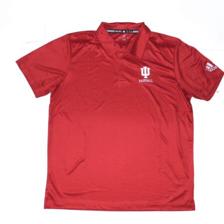 Cade Bunnell Team Issued Official Indiana Hoosiers Baseball Adidas Climalite Polo XL Shirt