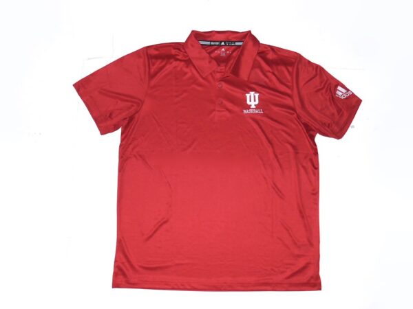 Cade Bunnell Team Issued Official Indiana Hoosiers Baseball Adidas Climalite Polo XL Shirt