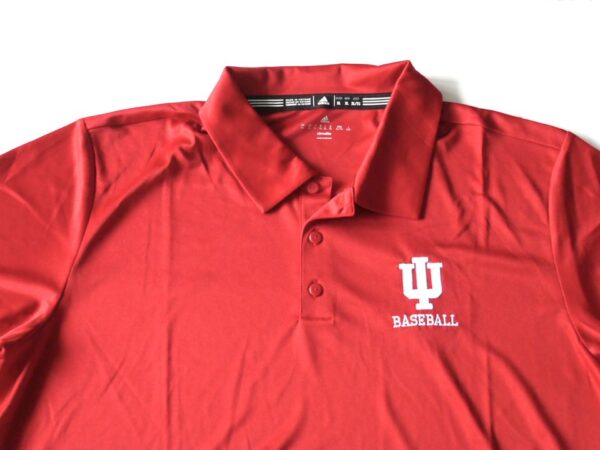 Cade Bunnell Team Issued Official Indiana Hoosiers Baseball Adidas Climalite Polo XL Shirt