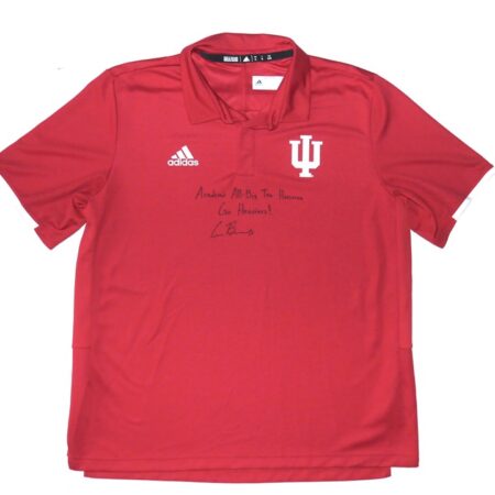 Cade Bunnell Team Issued & Signed Official Indiana Hoosiers Adidas Climalite Polo XL Shirt