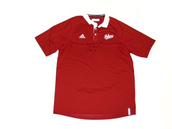 Cade Bunnell Team Issued & Signed Official Indiana Hoosiers Adidas Climalite Polo XL Shirt - Worn for Travel!