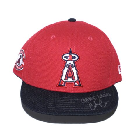 Coleman Crow Game Worn & Signed Official Los Angeles Angels Spring Training New Era 59FIFTY Hat