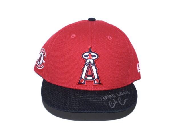 Coleman Crow Game Worn & Signed Official Los Angeles Angels Spring Training New Era 59FIFTY Hat