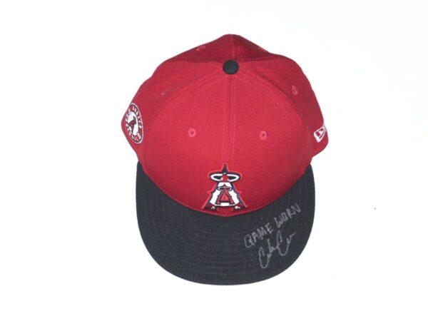 Coleman Crow Game Worn & Signed Official Los Angeles Angels Spring Training New Era 59FIFTY Hat