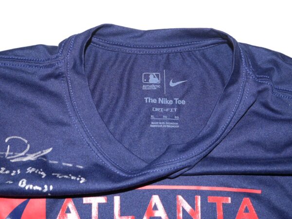 Drew Lugbauer 2023 Spring Training Worn & Signed Official Atlanta Braves Baseball Long Sleeve Nike Dri-Fit XL Shirt