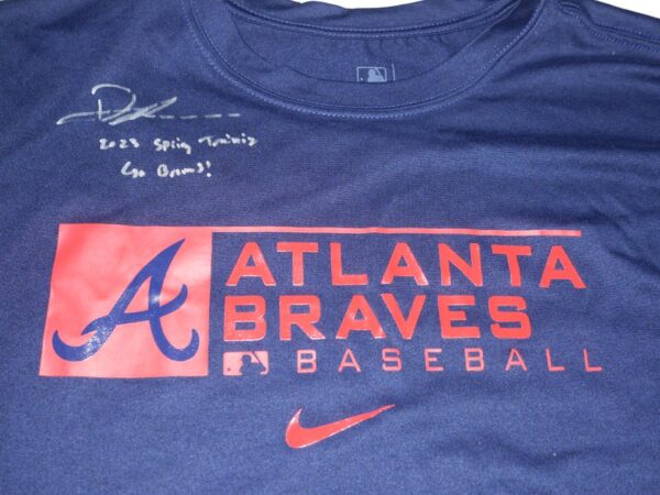 Drew Lugbauer 2023 Spring Training Worn & Signed Official Atlanta Braves Baseball Long Sleeve Nike Dri-Fit XL Shirt