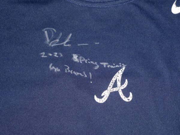 Drew Lugbauer 2023 Spring Training Worn & Signed Official Atlanta Braves Long Sleeve Nike Pro Fitted XL Shirt
