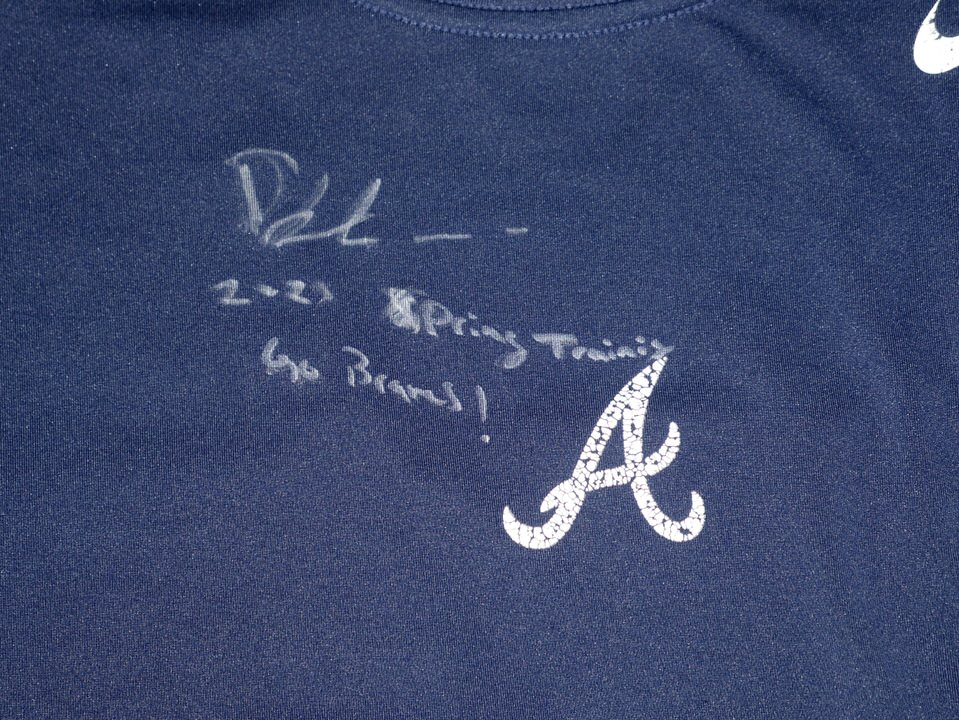 Drew Lugbauer 2023 Spring Training Worn & Signed Official Atlanta Braves  Long Sleeve Nike Pro Fitted XL Shirt