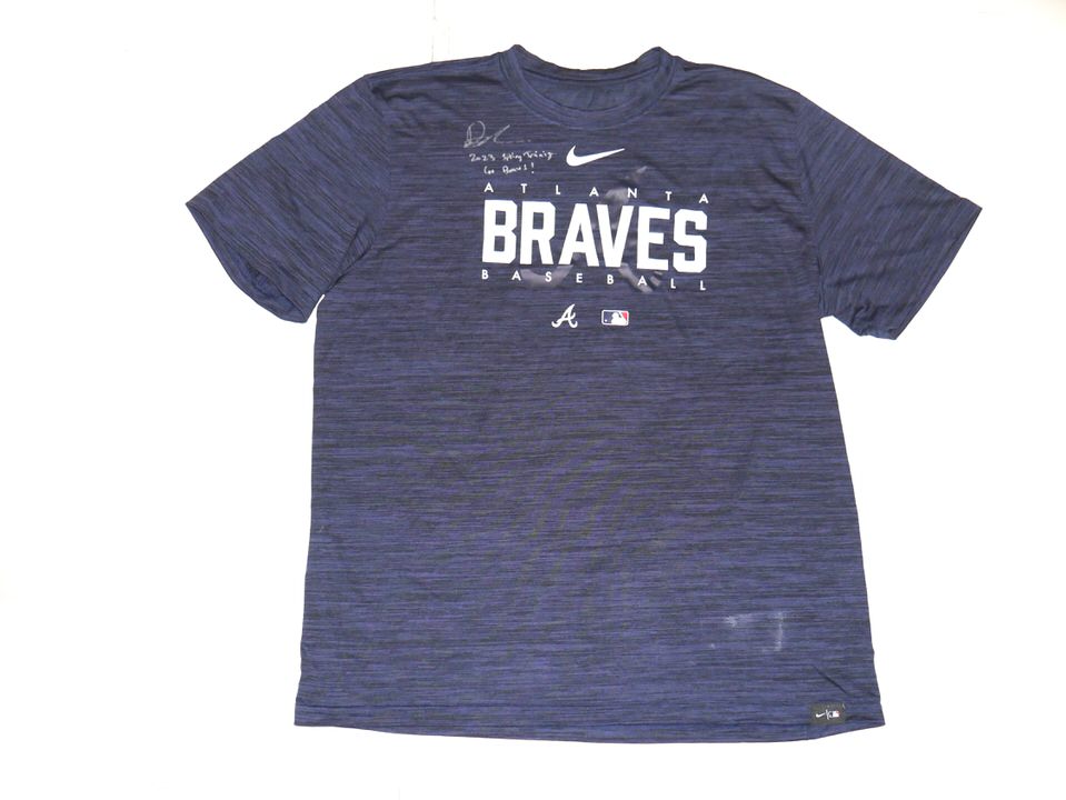 Drew Lugbauer 2023 Spring Training Worn & Signed Official Blue Atlanta  Braves Baseball Nike Dri-Fit XL Shirt - Big Dawg Possessions