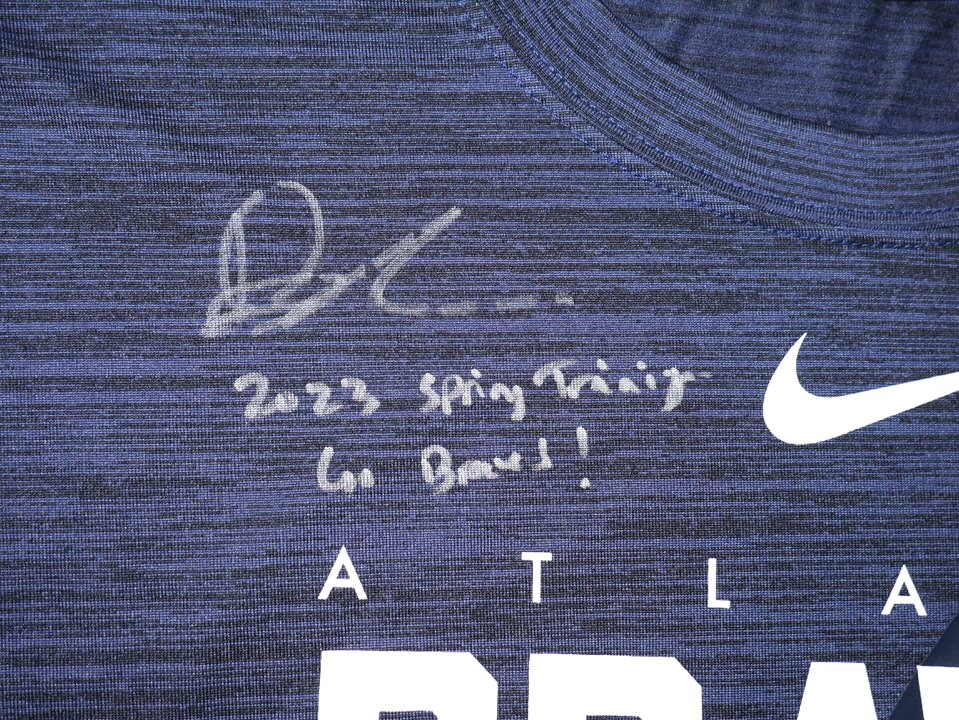 Drew Lugbauer 2023 Spring Training Worn & Signed Official Blue Atlanta Braves  Baseball Nike Dri-Fit XL Shirt - Big Dawg Possessions