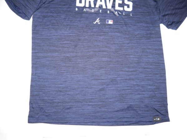 Drew Lugbauer 2023 Spring Training Worn & Signed Official Blue Atlanta Braves Baseball Nike Dri-Fit XL Shirt