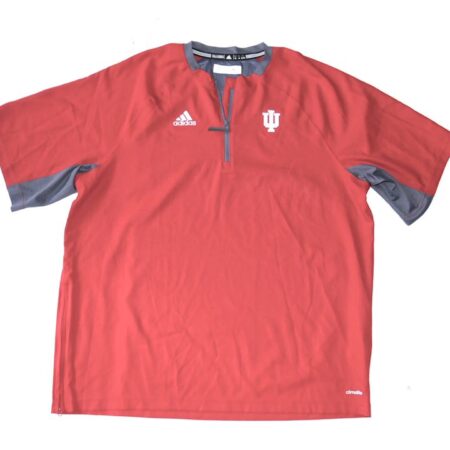 Cade Bunnell Player Issued Official Indiana Hoosiers #4 Adidas Short Sleeve 1:4 Zip Pullover