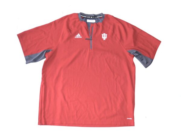 Cade Bunnell Player Issued Official Indiana Hoosiers #4 Adidas Short Sleeve 1:4 Zip Pullover