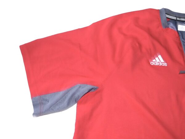 Cade Bunnell Player Issued Official Indiana Hoosiers #4 Adidas Short Sleeve 1:4 Zip Pullover1
