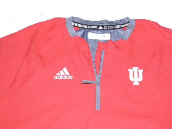 Cade Bunnell Player Issued Official Indiana Hoosiers #4 Adidas Short Sleeve 1:4 Zip Pullover1