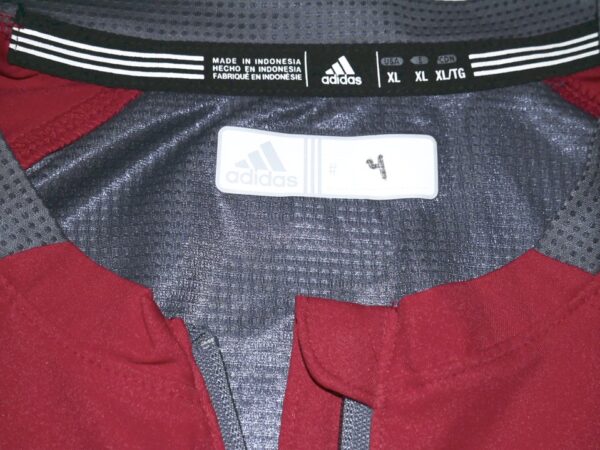 Cade Bunnell Player Issued Official Indiana Hoosiers #4 Adidas Short Sleeve 1/4 Zip Pullover