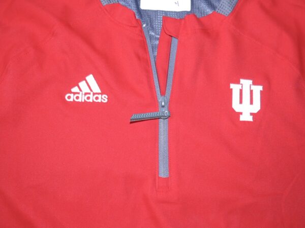 Cade Bunnell Player Issued Official Indiana Hoosiers #4 Adidas Short Sleeve 1/4 Zip Pullover
