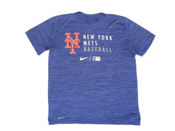 Cam Opp 2022 Practice Worn & Signed LFGM! Official New York Mets Baseball Nike Dri-Fit Shirt