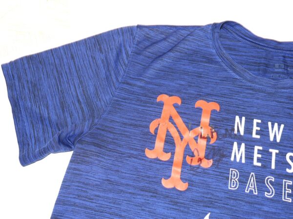 Cam Opp 2022 Practice Worn & Signed LFGM! Official New York Mets Baseball Nike Dri-Fit Shirt