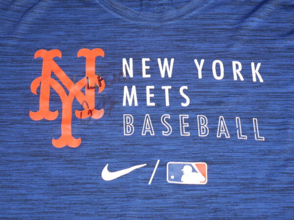 Cam Opp 2022 Practice Worn & Signed LFGM! Official New York Mets Baseball Nike Dri-Fit Shirt