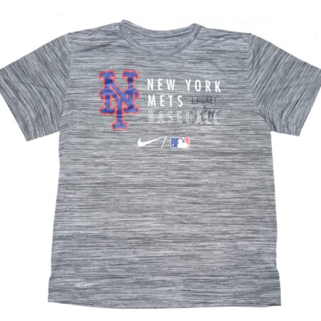 Cam Opp 2022 Team Issued & Signed LFGM! Official Gray New York Mets Baseball Nike Dri-Fit Shirt