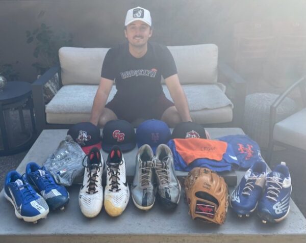 Cam Opp with 2022 Brooklyn Cyclones Game Worn & Signed Nike Force Zoom Trout 7 Baseball Cleats