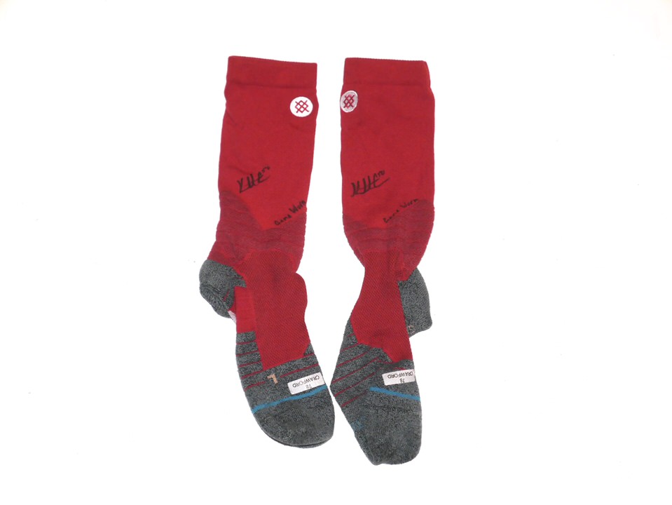 Kutter Crawford 2022 Boston Red Sox Game Worn & Signed 78 CRAWFORD Stance MLB Socks