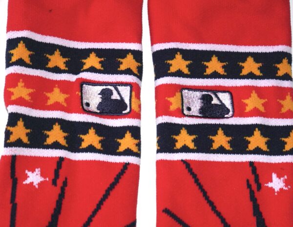 Kutter Crawford 2022 Boston Red Sox Game Worn & Signed Official July 4th STANCE OTC MLB Socks - Pitched 5 1:3 Innings of Two-Hit Relief!