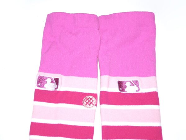 Kutter Crawford 2022 Boston Red Sox Player Issued & Signed Pink Mothers Day Stance MLB Socks - Worn In Dugout!!!