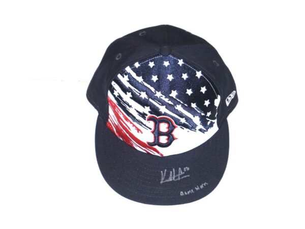 Kutter Crawford Game Worn & Signed Official Boston Red Sox July 4th New Era 59FIFTY Hat - Pitched 5 1:3 Innings of Two-Hit Relief!