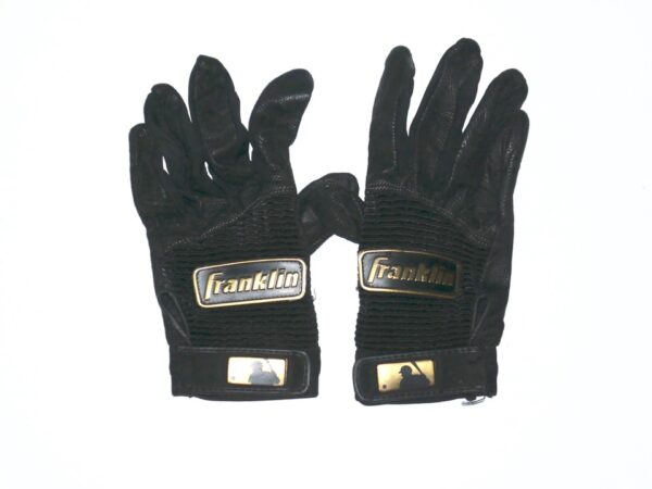 Landon Stephens 2022 Rome Braves Game Worn & Signed Black & Gold Franklin Batting Gloves