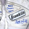 Stuart Fairchild 2022 Cincinnati Reds Game Worn & Signed White Franklin Powerstrap Batting Gloves - Good Use with a Hole in the Finger!