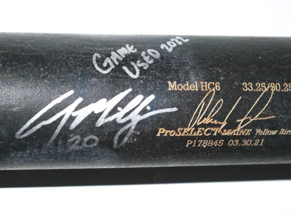 Cody Milligan 2022 Mississippi Braves Game Used & Signed Dove Tail DTB Baseball Bat - CRACKED