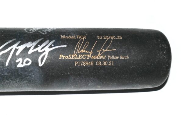 Cody Milligan 2022 Mississippi Braves Game Used & Signed Dove Tail DTB Baseball Bat - CRACKED