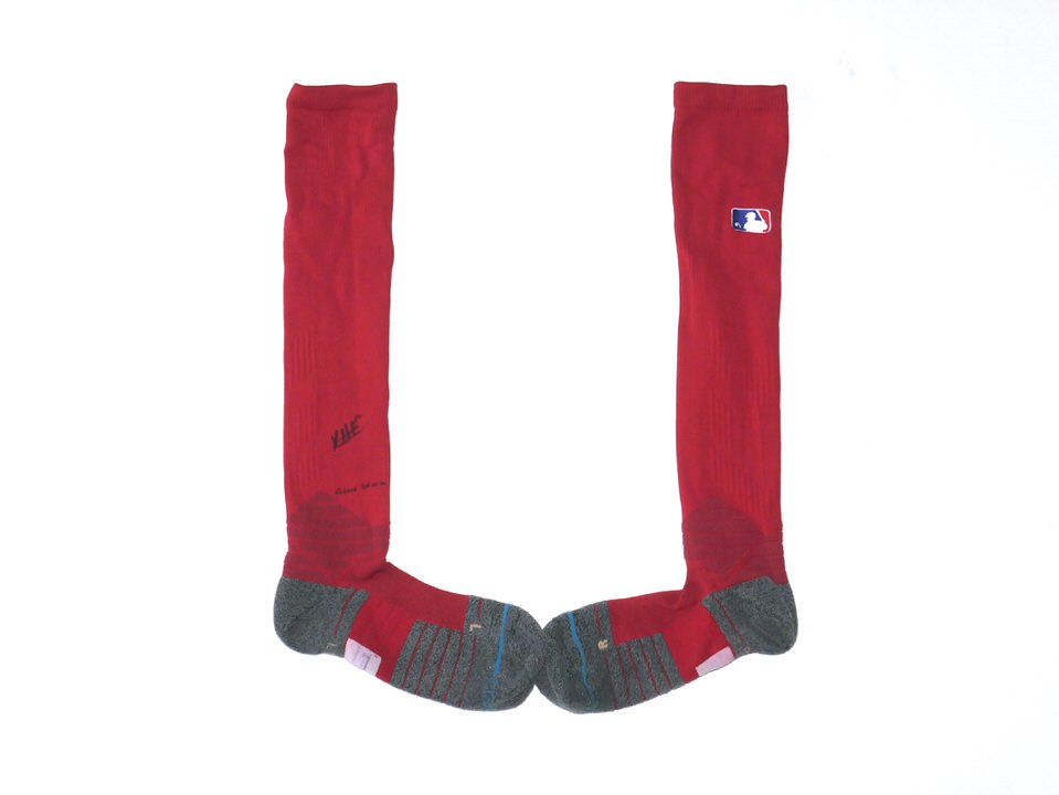 Kutter Crawford 2022 Boston Red Sox Game Worn & Signed Red & Gray Stance MLB Socks