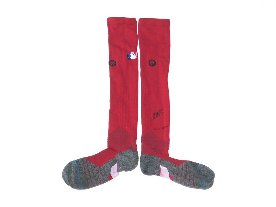 Kutter Crawford 2022 Boston Red Sox Game Worn & Signed Red & Gray Stance MLB Socks