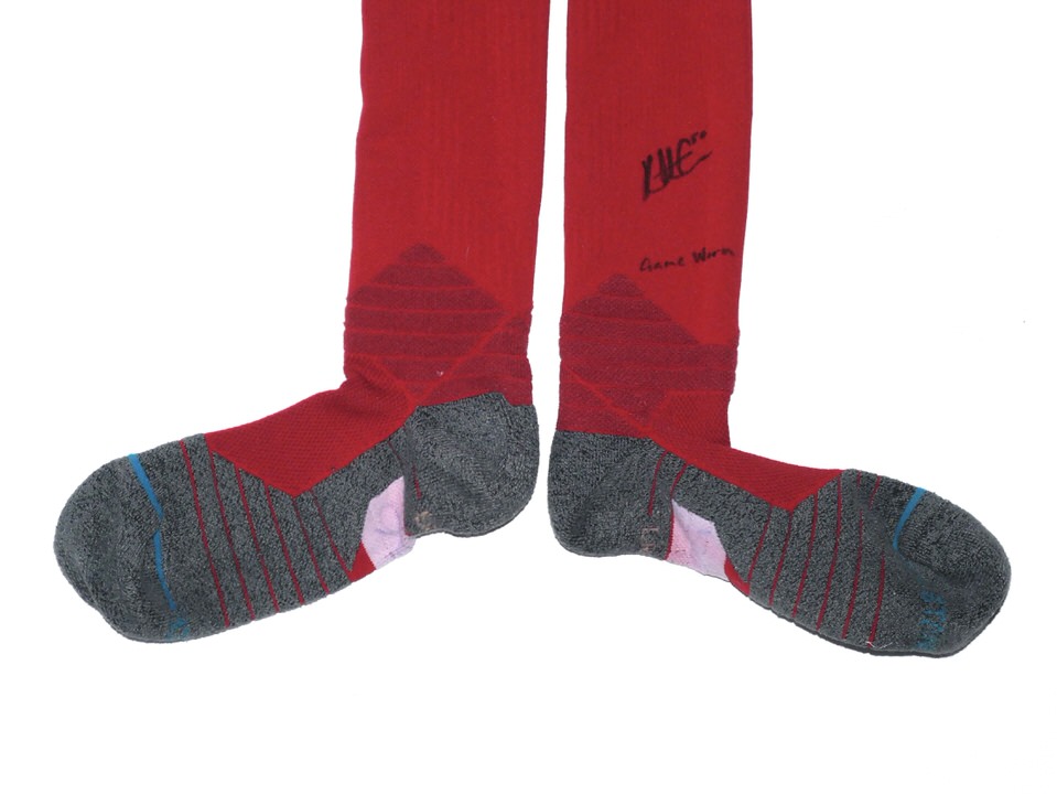 Kutter Crawford 2022 Boston Red Sox Game Worn & Signed Red & Gray Stance MLB Socks