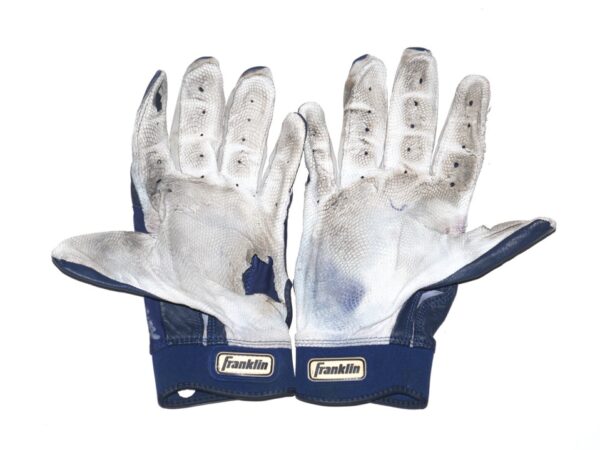 Landon Stephens 2022 Mississippi Braves Game Worn & Signed Blue & Gray Franklin Batting Gloves