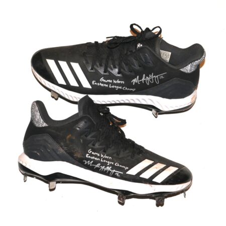Mickey Gasper 2022 Somerset Patriots Game Worn & Signed Eastern League Champ Adidas Bounce Baseball Cleats