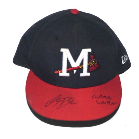 Indigo Diaz 2022 Game Worn & Signed Official Mississippi Braves Home New Era 59FIFTY Hat