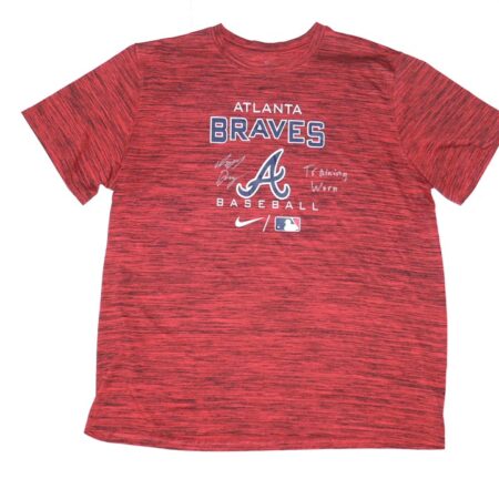 Indigo Diaz 2022 Player Issued & Signed Official Atlanta Braves Baseball "I. DIAZ" Nike Dri-Fit XXL Shirt