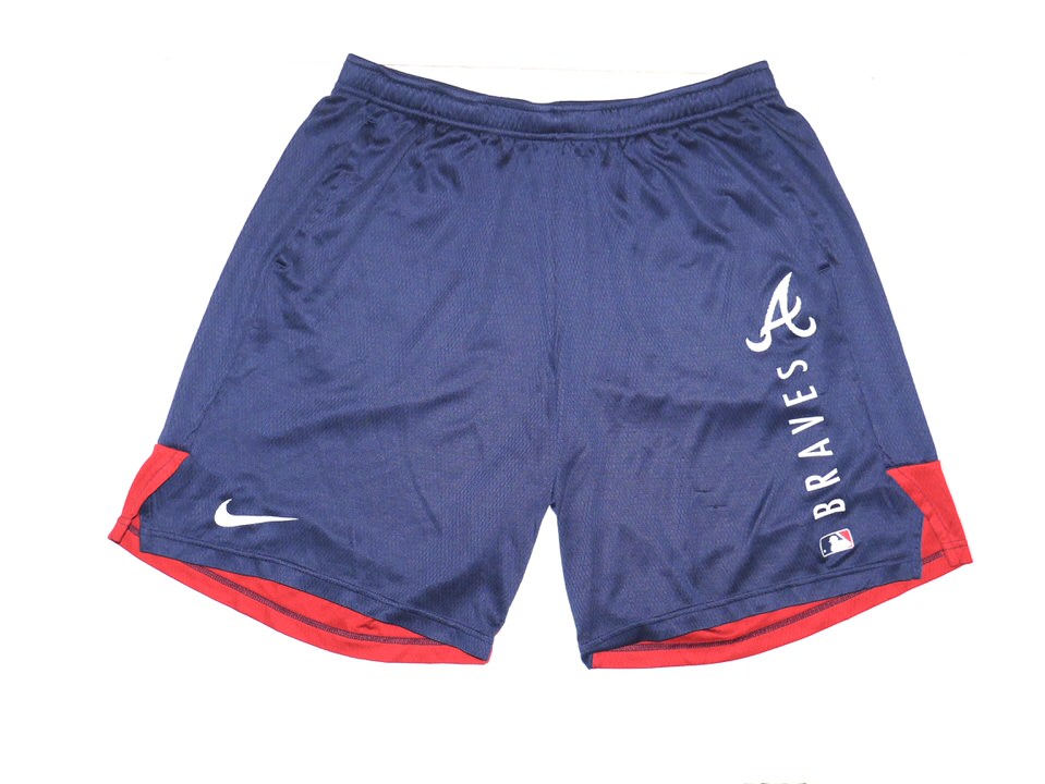 Indigo Diaz 2022 Team Issued & Signed Official Blue & Red Atlanta Braves  Nike Dri-Fit XL Shorts