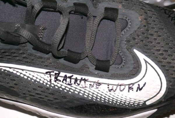 Indigo Diaz 2023 Somerset Patriots Training Worn & Signed Nike Renew Baseball Turf Shoes - Tagged with New York Yankees Label!