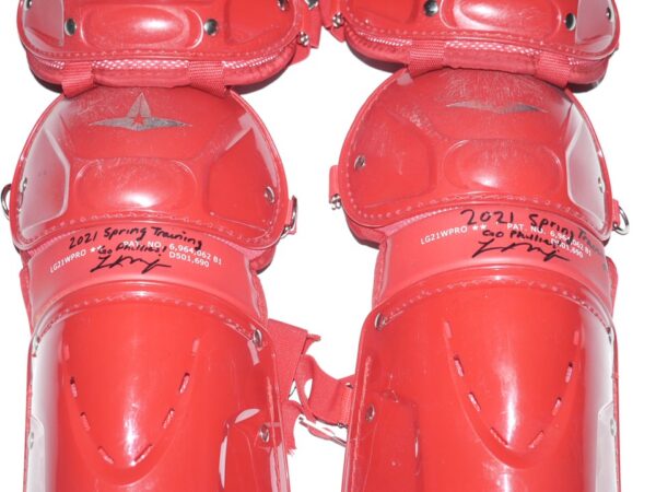 Logan O'Hoppe 2021 Philadelphia Phillies Spring Training Worn & Signed All-Star LG21WPRO Leg Guards