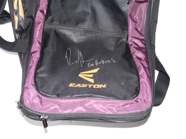 Packy Naughton Virginia Tech Hokies Team Issued and Signed Easton Wheeled Baseball Bag - Used for Road Trips With Player ID Card!