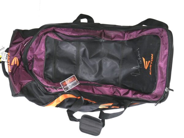 Packy Naughton Virginia Tech Hokies Team Issued and Signed Easton Wheeled Baseball Bag - Used for Road Trips With Player ID Card!