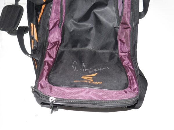 Packy Naughton Virginia Tech Hokies Team Issued and Signed Easton Wheeled Baseball Bag - Used for Road Trips With Player ID Card!