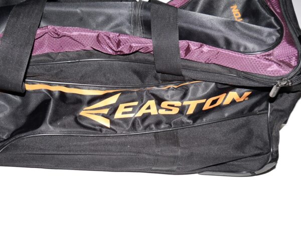 Packy Naughton Virginia Tech Hokies Team Issued and Signed Easton Wheeled Baseball Bag - Used for Road Trips With Player ID Card!