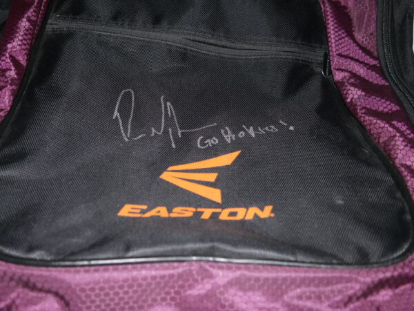 Packy Naughton Virginia Tech Hokies Team Issued and Signed Easton Wheeled Baseball Bag - Used for Road Trips With Player ID Card!